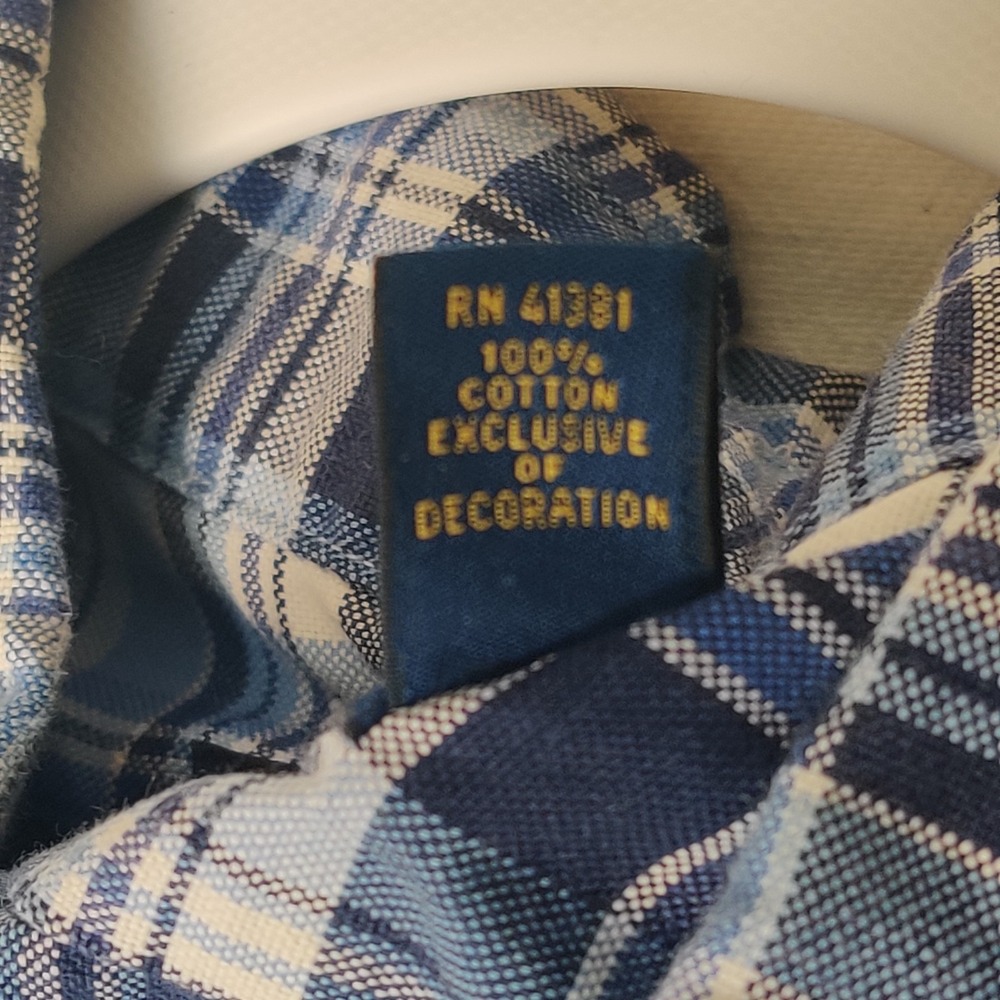 Ralph Lauren Men's 100% Cotton Blue Plaid Short Sleeve Button Down Shirt Size XL - Picture 13 of 14